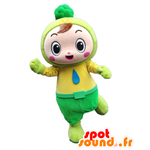 Mascot Mimo-kun. Mascote amarela menino com uma árvore verde - MASFR28197 - Yuru-Chara Mascotes japoneses