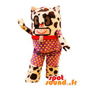 Kyo-chan maskot. Ko maskot med prickiga outfit - Spotsound