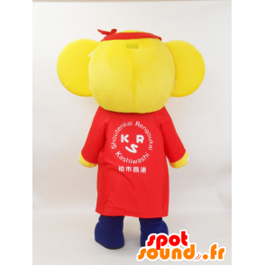 Kashiwa-chan mascot. Mascot yellow and blue elephant - MASFR28223 - Yuru-Chara Japanese mascots