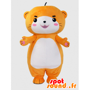 Ichikawa maskot. Orange och vit ottermaskot - Spotsound maskot