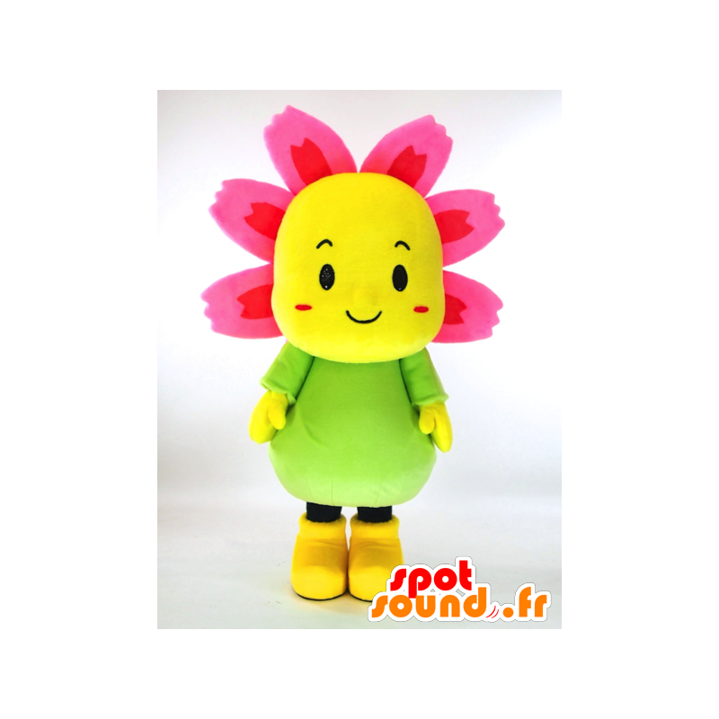 Kosupi mascotte. Rosa, giallo e verde di fiori mascotte - MASFR28259 - Yuru-Chara mascotte giapponese