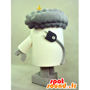 Mascot grijze en witte robot, fun - MASFR28269 - Yuru-Chara Japanse Mascottes