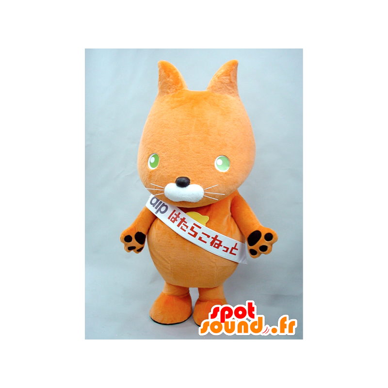 ゆるキャラマスコット日本人 の マスコットhatarakoneko オレンジ色の猫のマスコット キツネ 色変更 変化なし 切る L 180 190センチ 撮影に最適 番号 服とは 写真にある場合 番号 付属品 番号