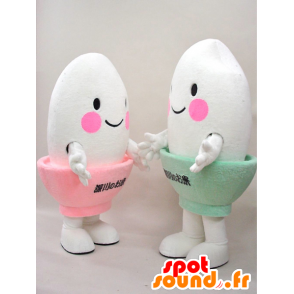 Kometchi mascots. 2 mascots of eggs in egg cups - MASFR28279 - Yuru-Chara Japanese mascots