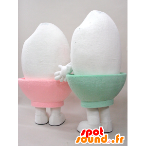 Kometchi mascots. 2 mascots of eggs in egg cups - MASFR28279 - Yuru-Chara Japanese mascots