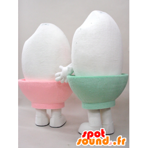 Maskoter Kometchi. 2 maskoter egg i eggeglass - MASFR28279 - Yuru-Chara japanske Mascots