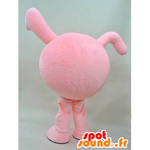 Mascotte de bonhomme rose, tout rond, avec de grands bras - MASFR28281 - Mascottes Yuru-Chara Japonaises