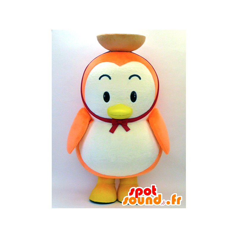 KamanoSuke Maskottchen. Orange und weiße Pinguin-Maskottchen - MASFR28306 - Yuru-Chara japanischen Maskottchen