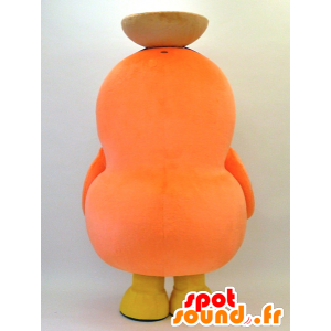 Mascot KamanoSuke. oranje en wit pinguïn mascotte - MASFR28306 - Yuru-Chara Japanse Mascottes