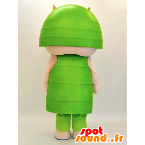 Mascot Tsunuga kun. groen en oranje mascotte samurai - MASFR28308 - Yuru-Chara Japanse Mascottes