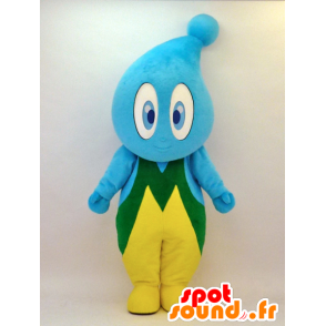 Mascotte de Up-kun. Mascotte de goutte bleue, jaune et verte - MASFR28325 - Mascottes Yuru-Chara Japonaises