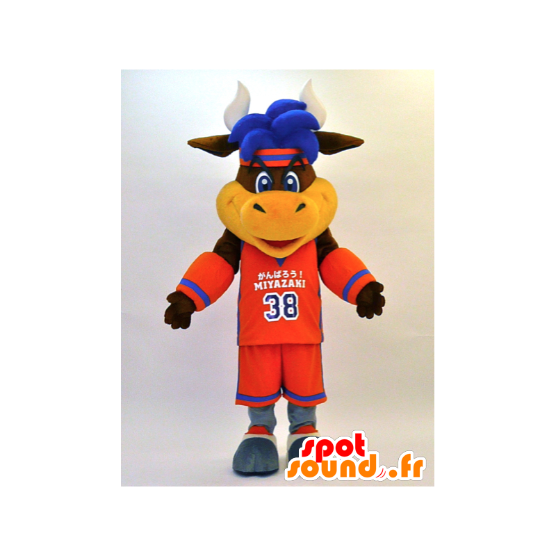 Shiningusanzu Maskottchen. Bull-Maskottchen in der Sportkleidung - MASFR28326 - Yuru-Chara japanischen Maskottchen