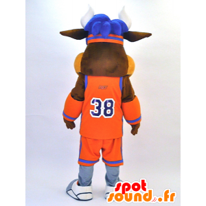 Shiningusanzu Maskottchen. Bull-Maskottchen in der Sportkleidung - MASFR28326 - Yuru-Chara japanischen Maskottchen