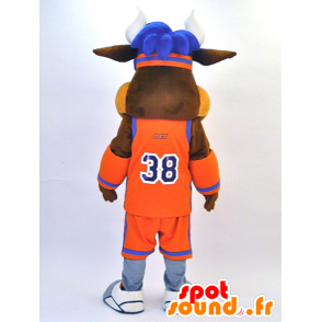 Shiningusanzu Maskottchen. Bull-Maskottchen in der Sportkleidung - MASFR28326 - Yuru-Chara japanischen Maskottchen