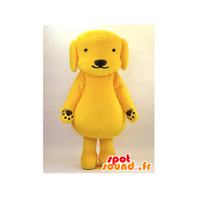 Yellow Dog mascot and black giant - MASFR28345 - Yuru-Chara Japanese mascots