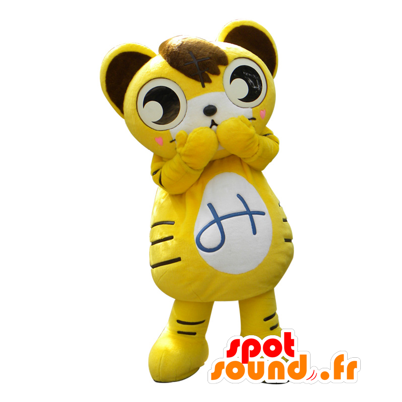 Mascot Mikawa. amarelo e branco mascote gato - MASFR28380 - Yuru-Chara Mascotes japoneses