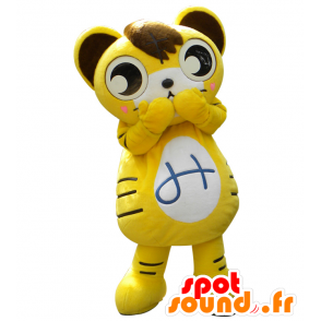 Mascot Mikawa. Mascota del gato amarillo y blanco - MASFR28380 - Yuru-Chara mascotas japonesas