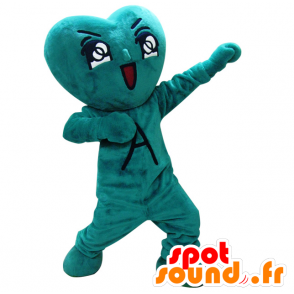 Mascotte de Aoikun. Mascotte de cœur vert géant - MASFR28401 - Mascottes Yuru-Chara Japonaises