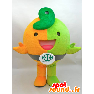 Jiomaru mascotte. Arancione e verde dinosauro mascotte - MASFR28435 - Yuru-Chara mascotte giapponese