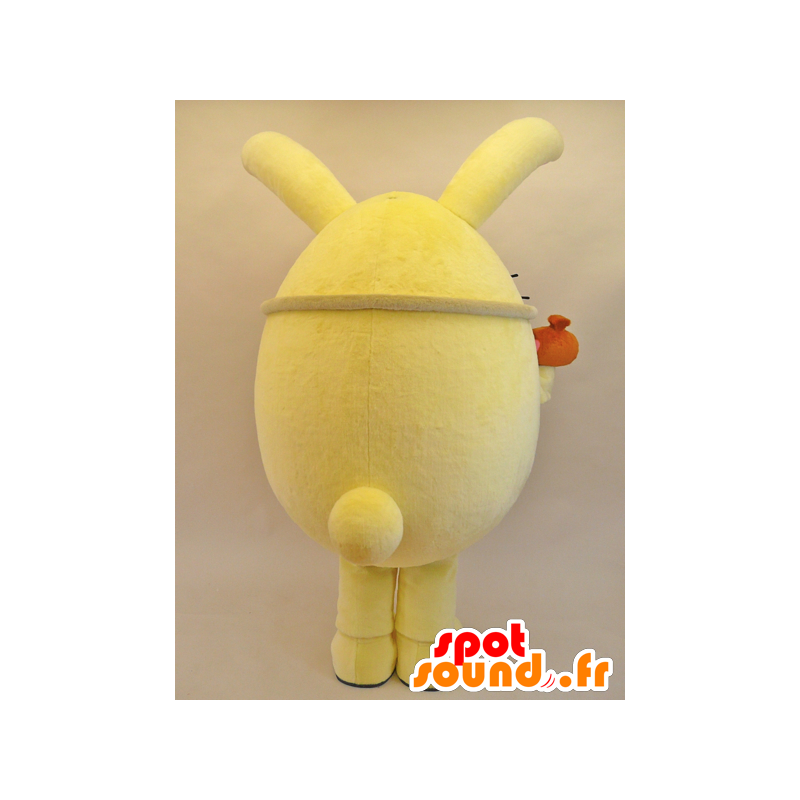 Purchase Enmaru mascot. Large rabbit mascot yellow and pink in Yuru ...