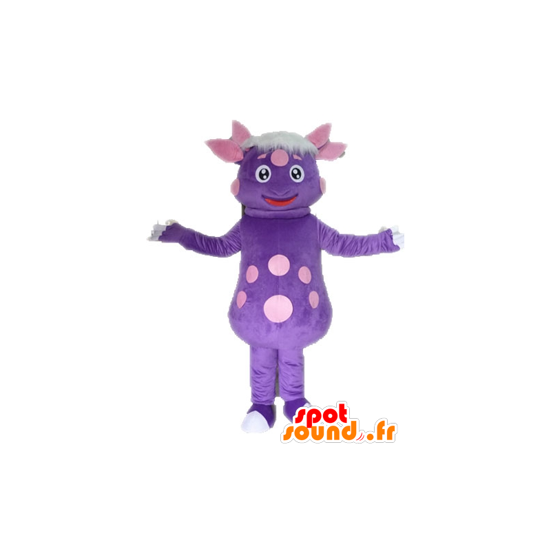 Erwten dinosaurus mascotte. violet schepsel mascotte - MASFR028566 - Dinosaur Mascot