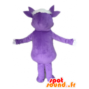 Erwten dinosaurus mascotte. violet schepsel mascotte - MASFR028566 - Dinosaur Mascot