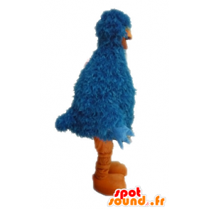 Azul mascote pássaro e laranja, peludo e engraçado - MASFR028606 - aves mascote