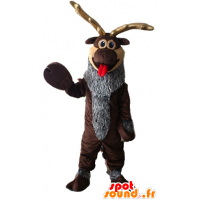 Braun und grau Rentier Maskottchen. Karibu Maskottchen - MASFR028645 - Tiere des Waldes