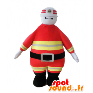 Fireman mascotte divisa arancione e giallo - MASFR028650 - Umani mascotte