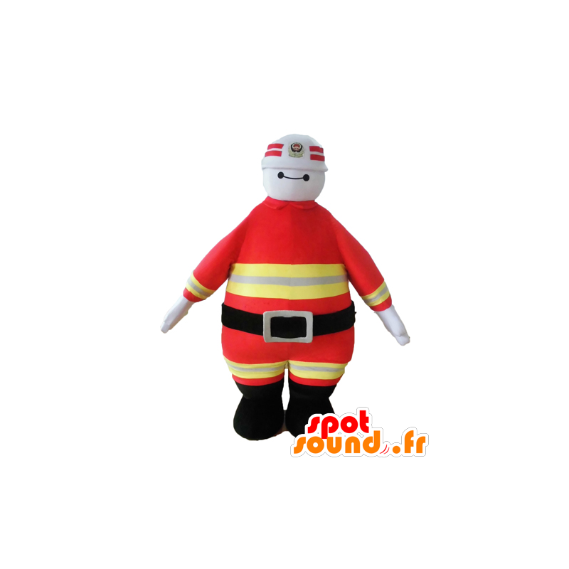 Fireman Maskottchen einheitlich orange und gelb - MASFR028650 - Menschliche Maskottchen