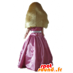 Rubia mascota de la princesa vestida con un vestido de color rosa - MASFR028683 - Mascotas humanas