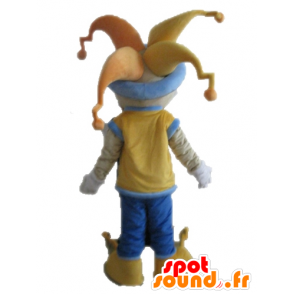 Šašek Král maskot v barevné oblečení - MASFR028685 - lidské Maskoti