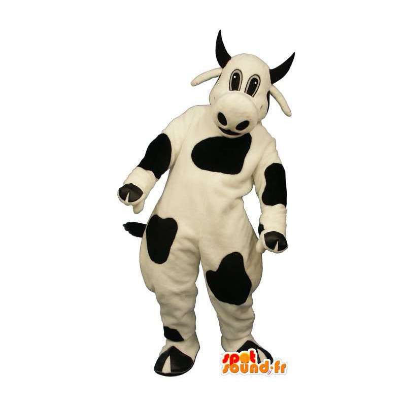 牛のマスコット の 黒と白の牛のマスコット
