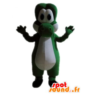 Zielony i biały dinozaur maskotka. Yoshi Mascot - MASFR028713 - dinozaur Mascot