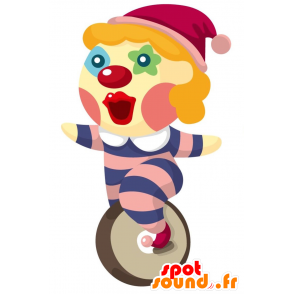 Mascotte pagliaccio, arlecchino colorato. circo mascotte - MASFR028838 - Mascotte 2D / 3D