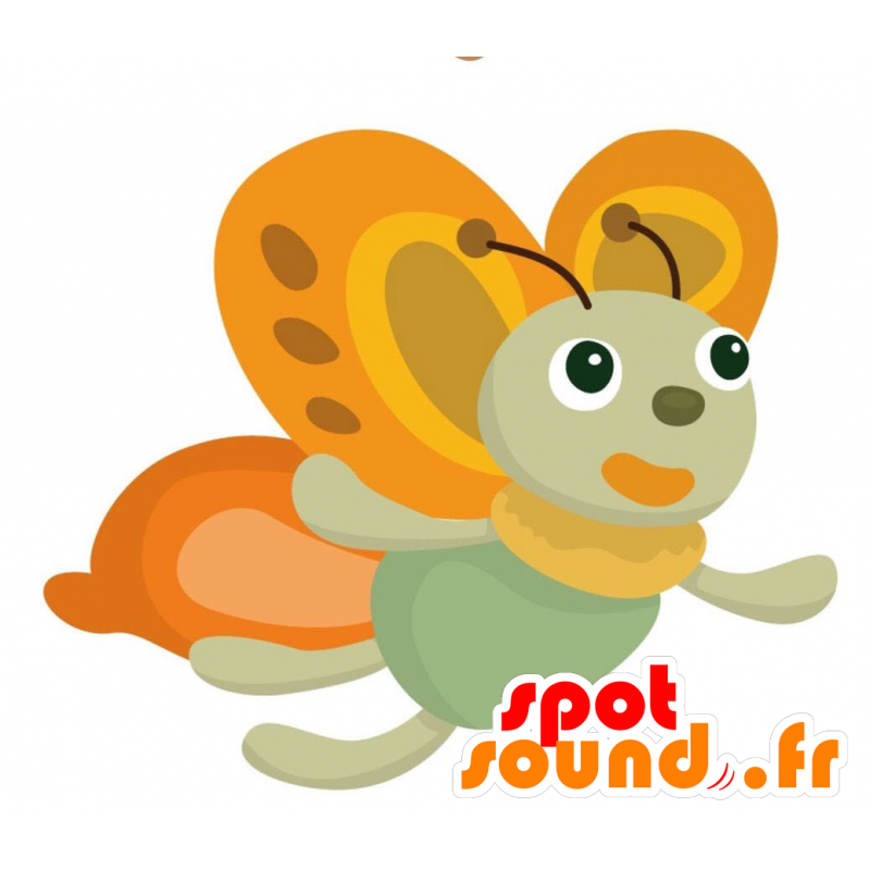 Orange and yellow green butterfly mascot - MASFR028878 - 2D / 3D mascots