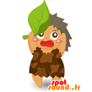 Mascotte di Cro-Magnon, la donna spaventata all'aria - MASFR028917 - Mascotte 2D / 3D