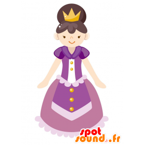 Principessa maestosa mascotte vestita di viola - MASFR029061 - Mascotte 2D / 3D