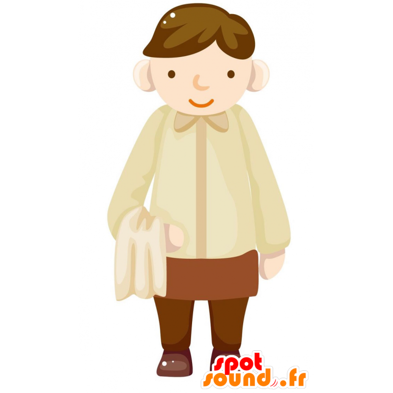 Mascot server. Mascotte stylish man - MASFR029072 - 2D / 3D mascots