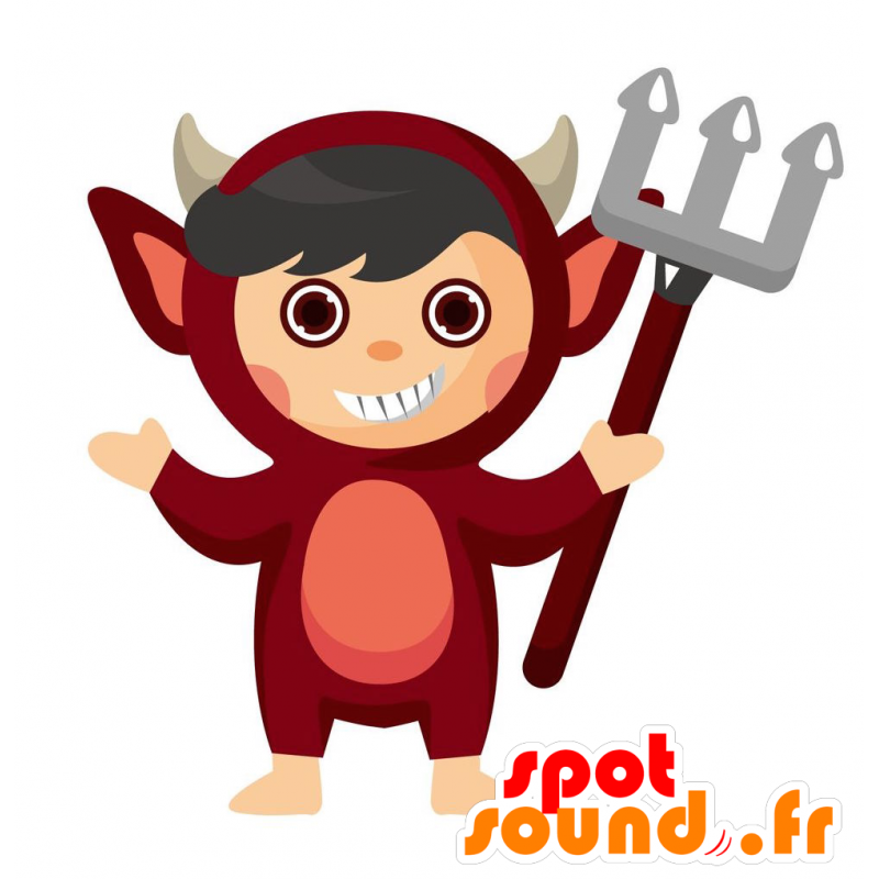 Lapsi maskotti pukeutunut punaiseen IMP - MASFR029115 - Mascottes 2D/3D