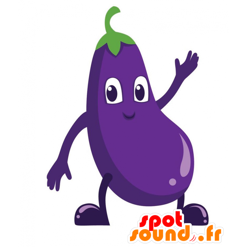 Mascotte d'aubergine géante. Mascotte de légume - MASFR029144 - Mascottes 2D/3D