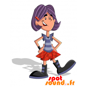 Mascotte adolescente con una gonna. mascotte ragazza - MASFR029169 - Mascotte 2D / 3D