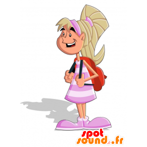 Mascotte ragazza bionda. mascotte adolescente - MASFR029171 - Mascotte 2D / 3D