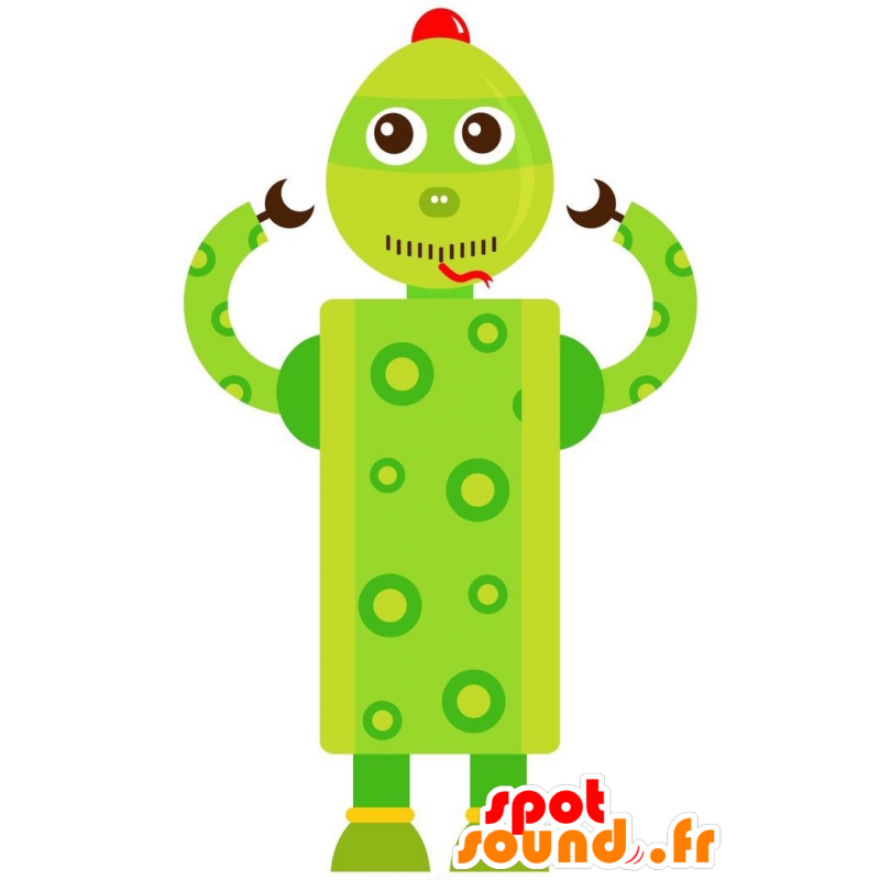 Verde robô mascote, snake-shaped - MASFR029224 - 2D / 3D mascotes