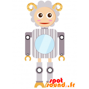 Robot maskot formet grå sau - MASFR029226 - 2D / 3D Mascots