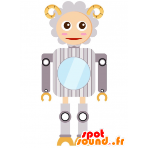 Robot mascot shaped gray sheep - MASFR029226 - 2D / 3D mascots