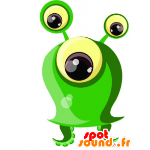 Mascotte d'extra-terrestre, de monstre vert et jaune - MASFR029231 - Mascottes 2D/3D