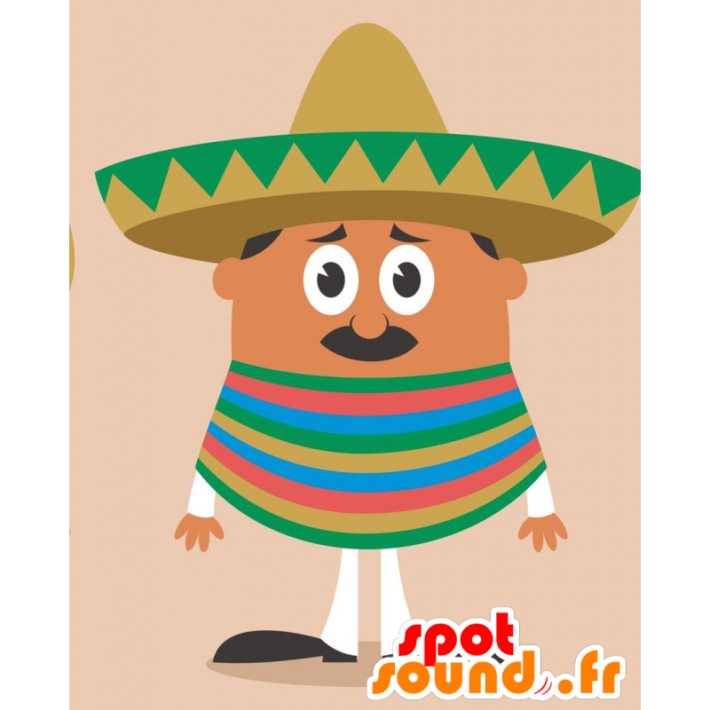 Mexican mascot with green and brown sombrero - MASFR029248 - 2D / 3D mascots