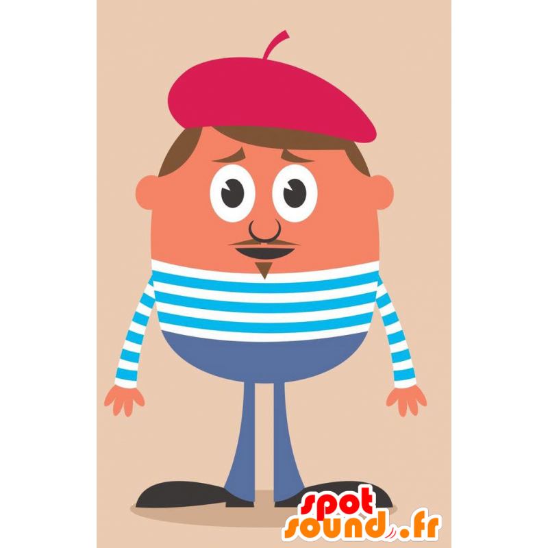 Maskot fransk mann med en beret og en stripete antrekk - MASFR029249 - 2D / 3D Mascots