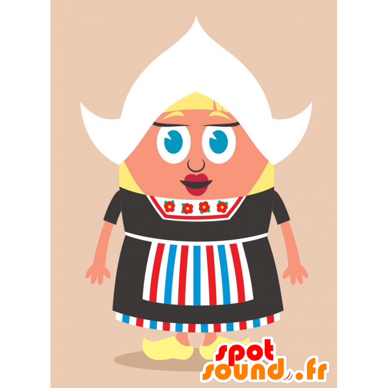 Mascotte de femme hollandaise, en habits traditionnels - MASFR029256 - Mascottes 2D/3D